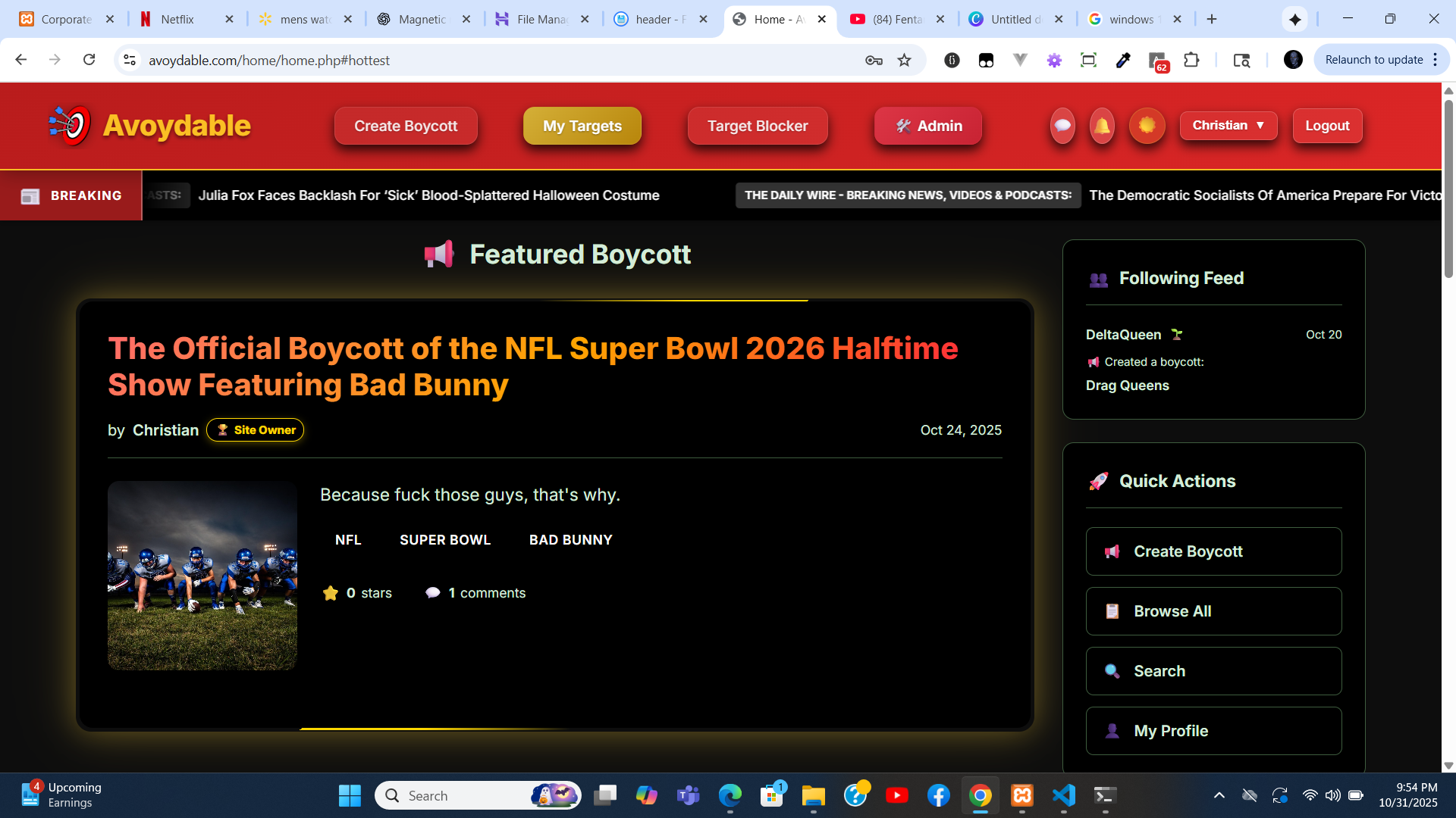 Avoydable Home Dashboard